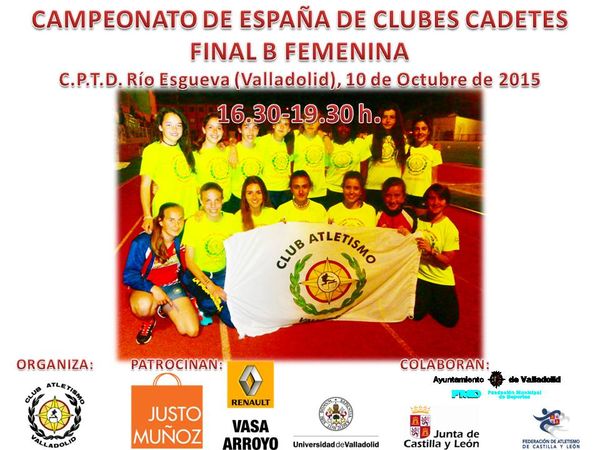 C.A.VALLADOLID Y PUENTECILLAS DE PALENCIA, EN LA FINAL B DEL CAMPEONATO DE ESPAÑA DE CLUBES CADETES FEMENINOS