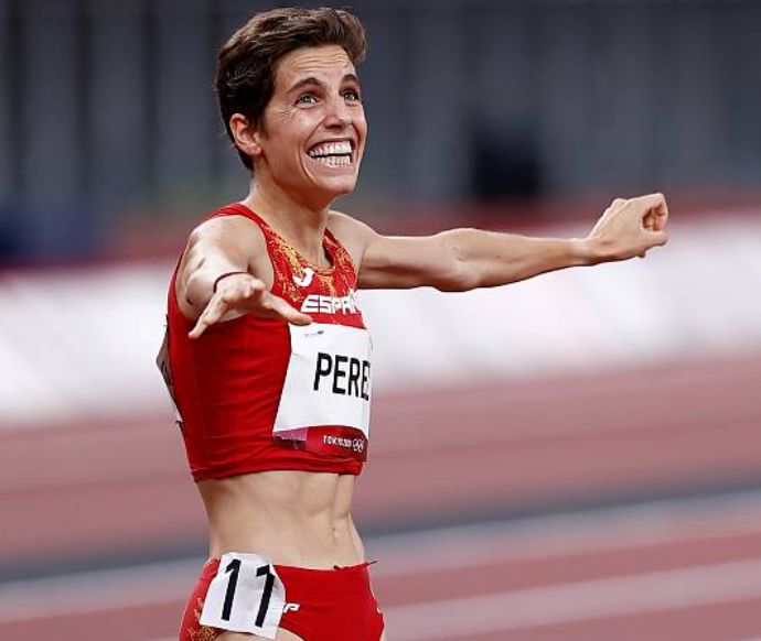 EXCEPCIONAL MARTA PÉREZ, QUE ESTARÁ EN LA FINAL DE LOS 1500 METROS, CON MARCA PERSONAL, 4.01.69, RÉCORD ABSOLUTO DE CASTILLA Y LEON