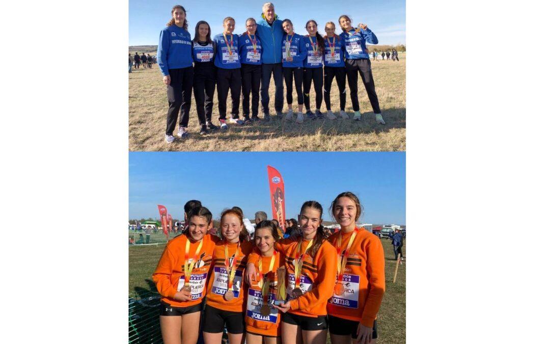 LAS MUJERES SUB 18 DEL UNIVERSIDAD DE BURGOS Y LAS SUB 16 DEL VICKY FOODS, SUBEN AL PODIO EN EL NACIONAL DE CROSS EN ATAPUERCA